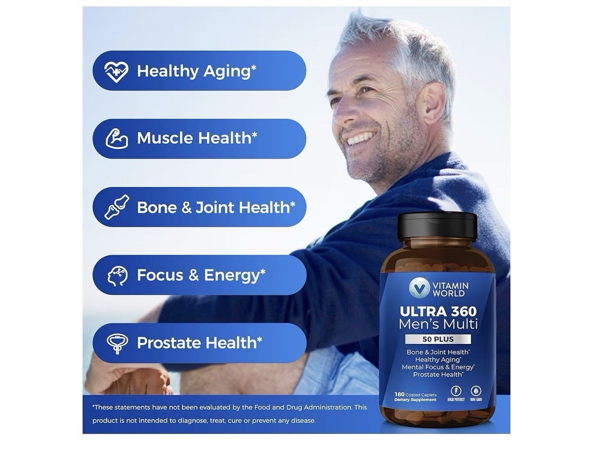 Vitamin World Ultra 360 Men’s Multi 50 Plus Multivitamin For Men 180 Capsules