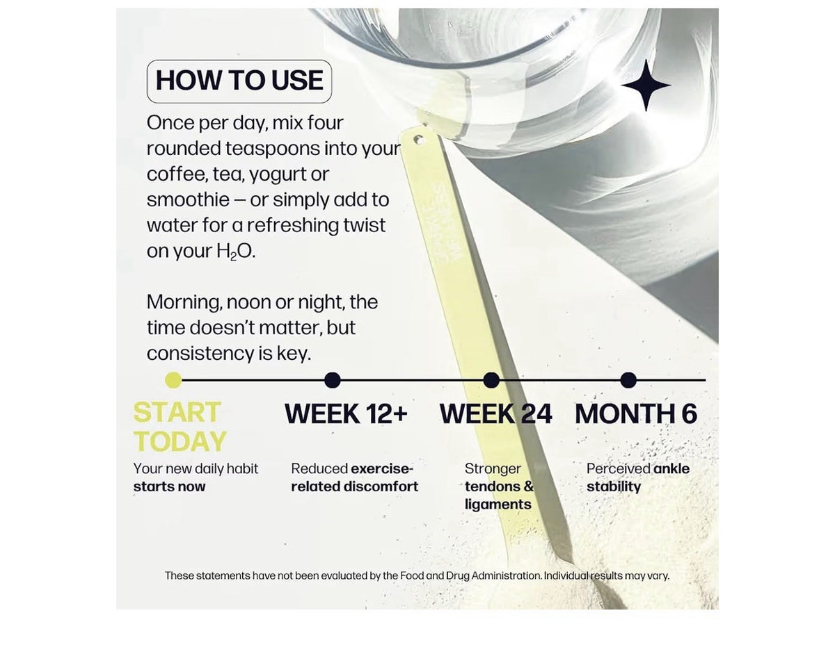 Sparkle Wellness Joint Boost Collagen Powder Mobility Ligament Health Açai Lemon