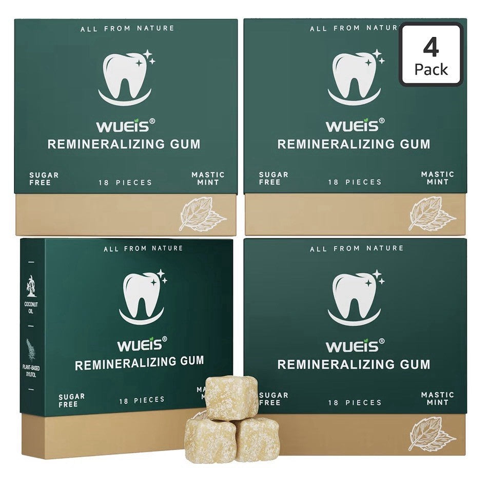 Remineralizing Gum with Xylitol Hydroxyapatite Natural Mastic Mint 72 Gum Pieces