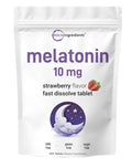 Micro Ingredients Melatonin 10mg 400 Dissolve Tablets Natural Strawberry Flavor