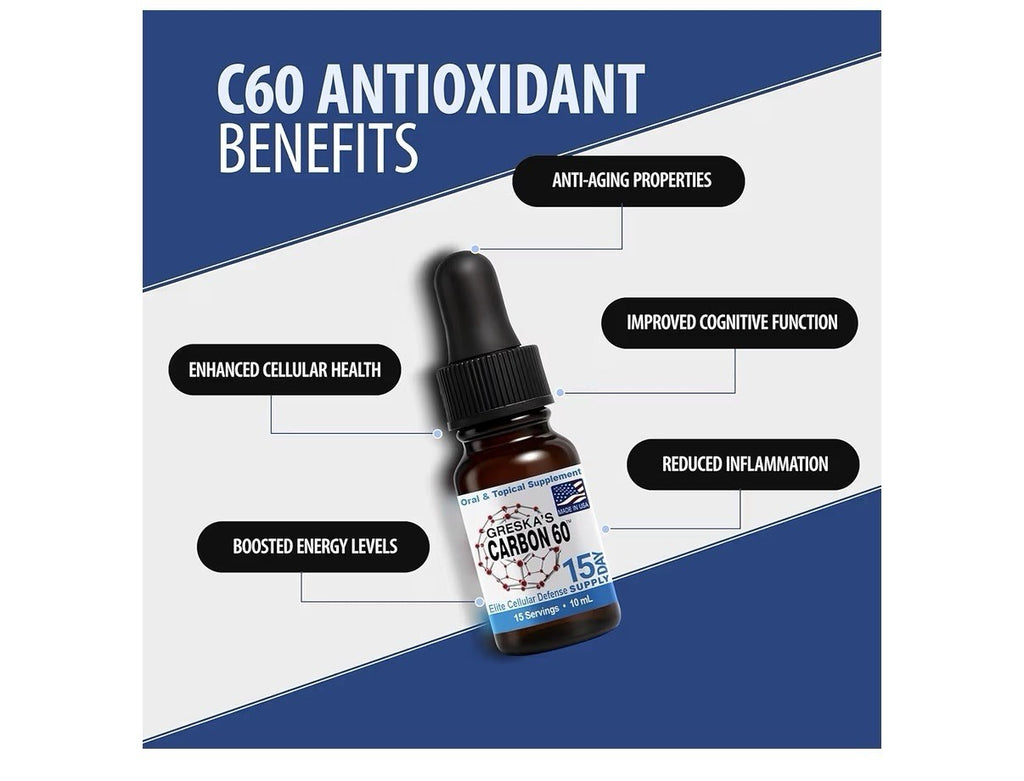 Greska's Carbon60 Organic Sunflower Oil Health Energy Vitality 15day Supply 10ml