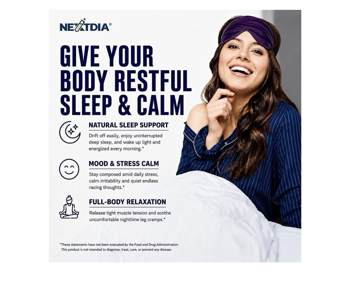 Nextdia Sleep Well MelatoninFree Adult Sleep Magnesium Glycinate 60 Gummies