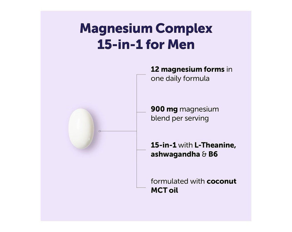Micro Ingredients Magnesium Complex 15-in-1 for Men 1,000 mg Per Serving 240Caps