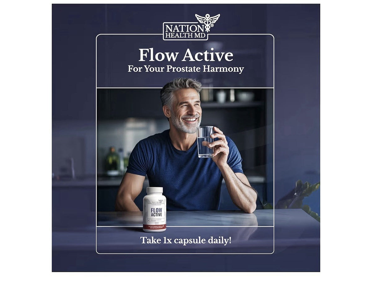 NATION HEALTH MD Flow Active Prostate Bladder Health Support Supplement 30 Caps