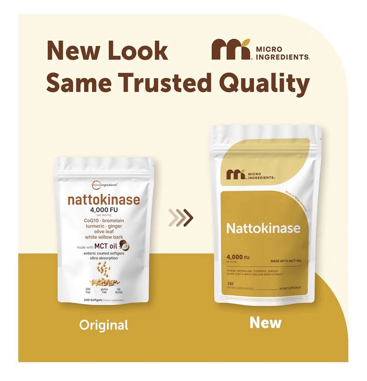 Micro Ingredients Nattokinase 4,000 FU Per Serving 240 Softgels