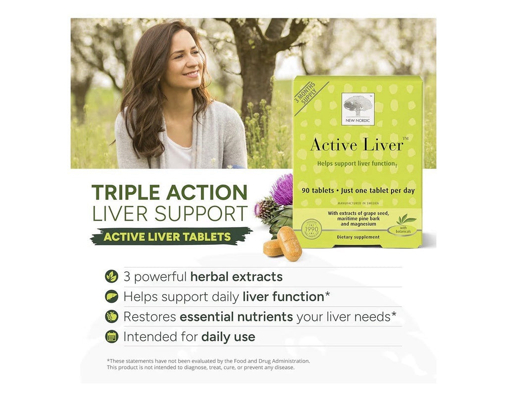 NEW NORDIC Active Liver Support Liver Function Promotes Healthier Liver 30Tablet