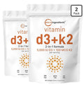 Micro Ingredients Vitamin D3 + K2 MK-7 5,000 IU D3 Per Serving 2 Pack