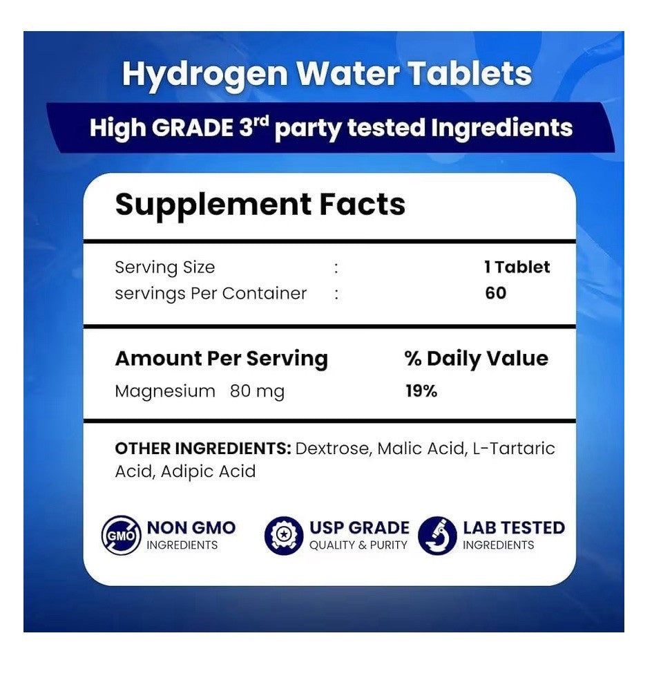 Pure Health Max Molecular Hydrogen Water  Tablets for Drinking Water 90 Tablets