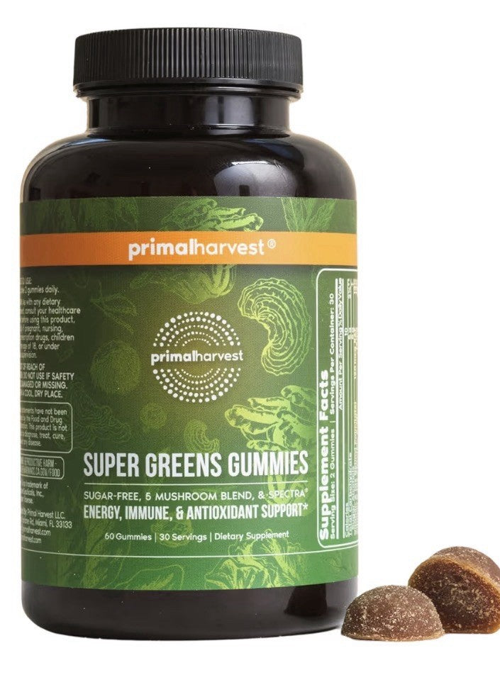 Primal Harvest Super Greens 60 Gummies Superfood Blend Antioxidant Immune 2Packs