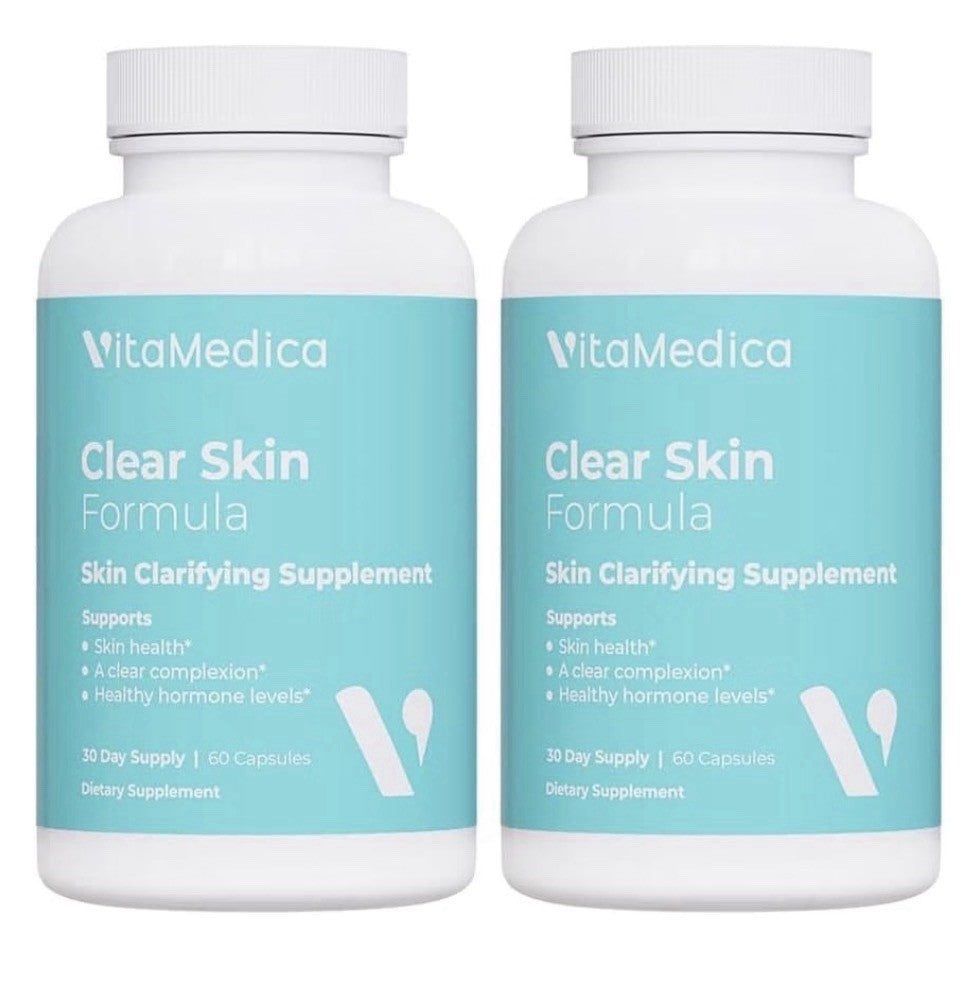 2 Pack VitaMedica Clear Skin Formula Skin Clarifying Supplement For Women & Men