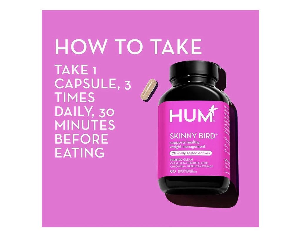 HUM Skinny Bird Healthy Weight Management Support Women Green Tea Extract 90caps