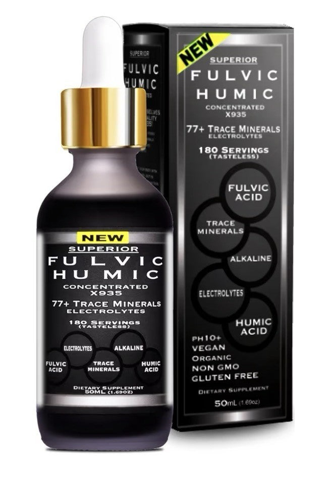 SUPERIOR FULVIC HUMIC Trace Mineral Drops w/ Electrolytes 77 Trace Minerals 50ml