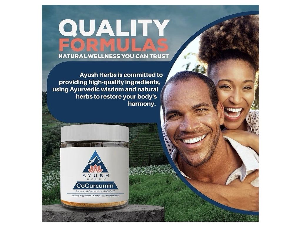 Ayush Herbs CoCurcumin Turmeric Powder Blend With CoQ10 30 Servings