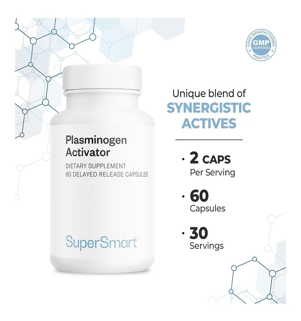 Supersmart Plasminogen Activator Advanced Formula with 60 Capsules