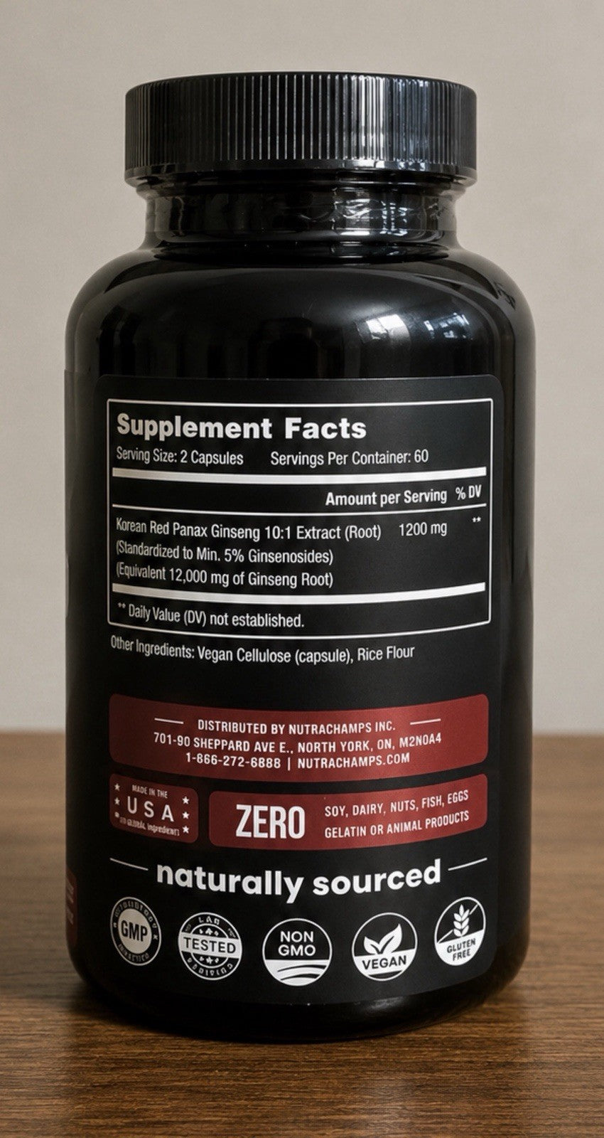 NutraChamps Korean Panax Ginseng Energy Performance Focus 120 Capsules