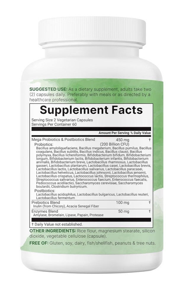 Micro Ingredients Mega Probiotics 40 Strains 200 Billion CFU 120 Veggie Capsules