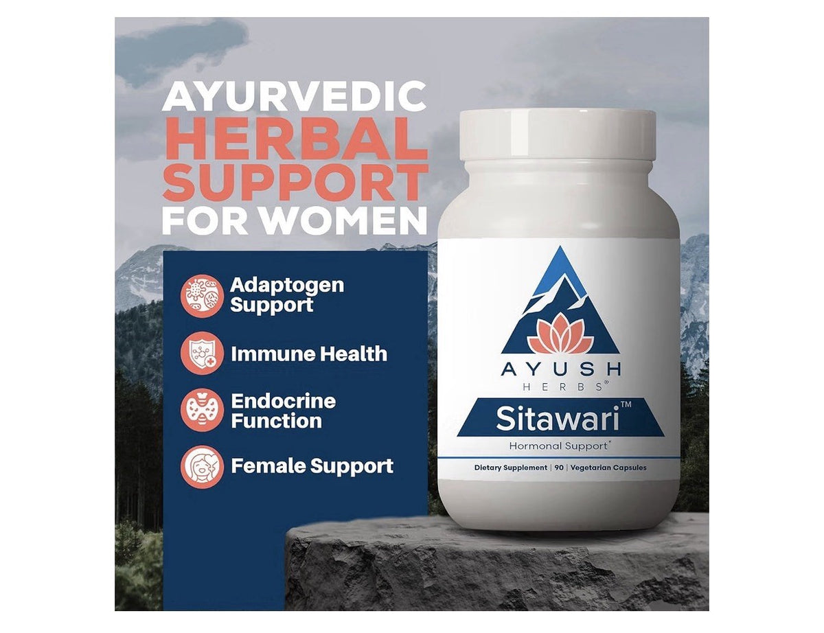 Ayush Herbs Sitawari Hormonal Support Shatavari for Women 90 Capsules
