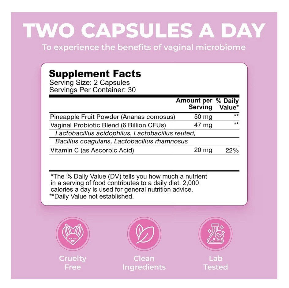 ProYoni Vaginal Probiotics Women Vaginal Health Supplement 6 Billion CFU 60 Caps