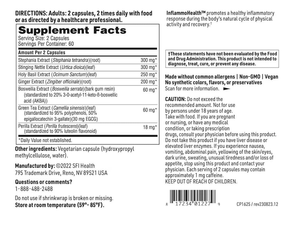 SFI Health InflamoHealth Promotes Musculoskeletal Health Inflammation Support