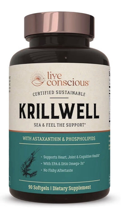 2 Pack Live Conscious KrillWell Krill Oil Omega3 Heart Joint Cognitive Health