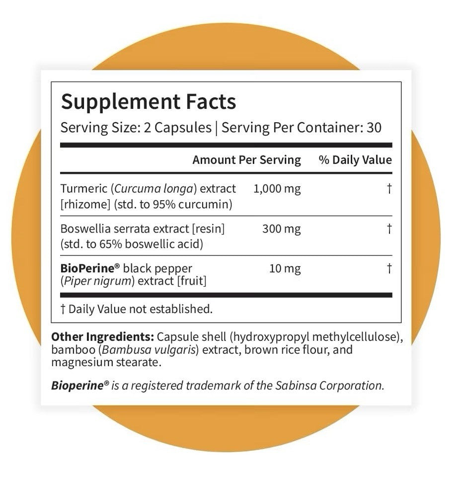 Pattern Wellness Turmeric Curcumin with BioPerine Joint Cognitive Support 60caps