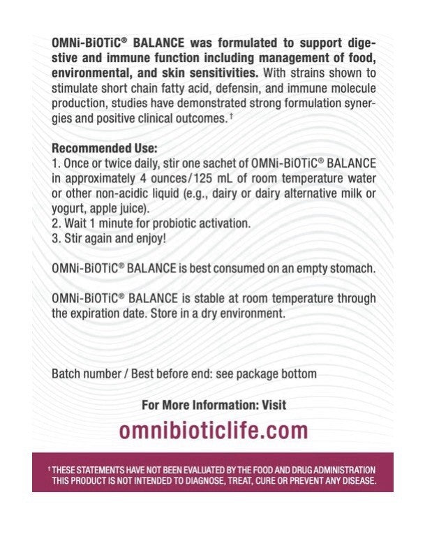 OMNi BiOTiC Balance Immune Support Probiotic Gut Digestive Health 28 Sachets