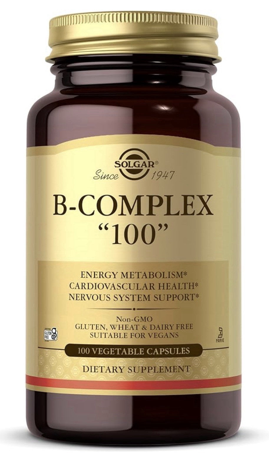 Solgar B-Complex "100" Nervous System Support Energy Metabolism 100 Capsules