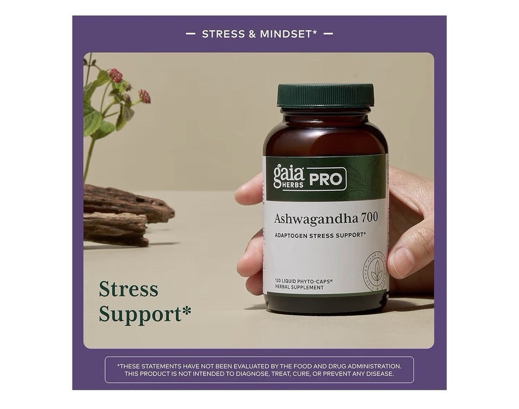 GAIA HERBS PRO Ashwagandha 700 Healthy Immune Stress Support Supplement 120 Caps