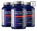 3 Pack Antractic Krill Oil 1000mg Pure Organic Omega 3 EPA DHA 56% Phospholipids