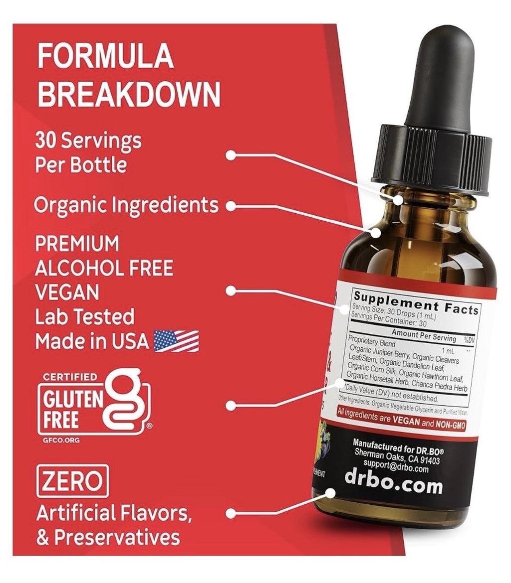 dr.bo Herbals Kidney&Bladder Liquid Drops Renal Kidney Cleanse Detox Urinary 1oz