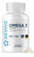 Revive Omega 3 EPA & DHA Support General Cardiovascular & Brain Health Men Women