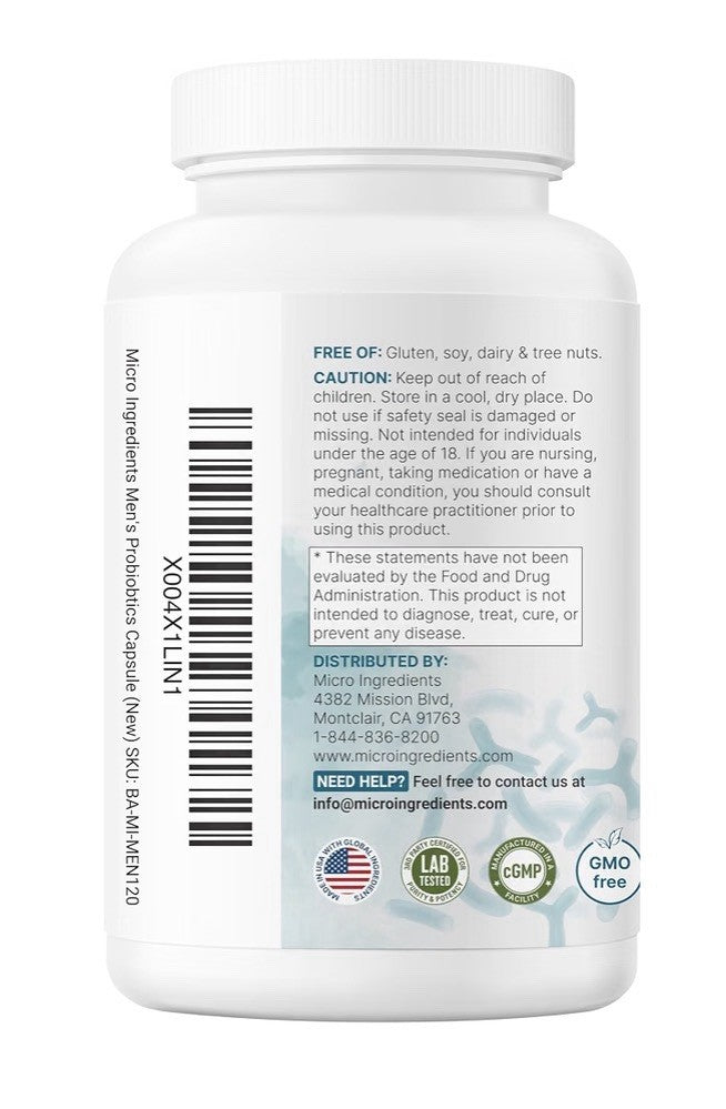 Micro Ingredients Men’s Probiotics 40 Strains 100 Billion CFU 120 Capsules