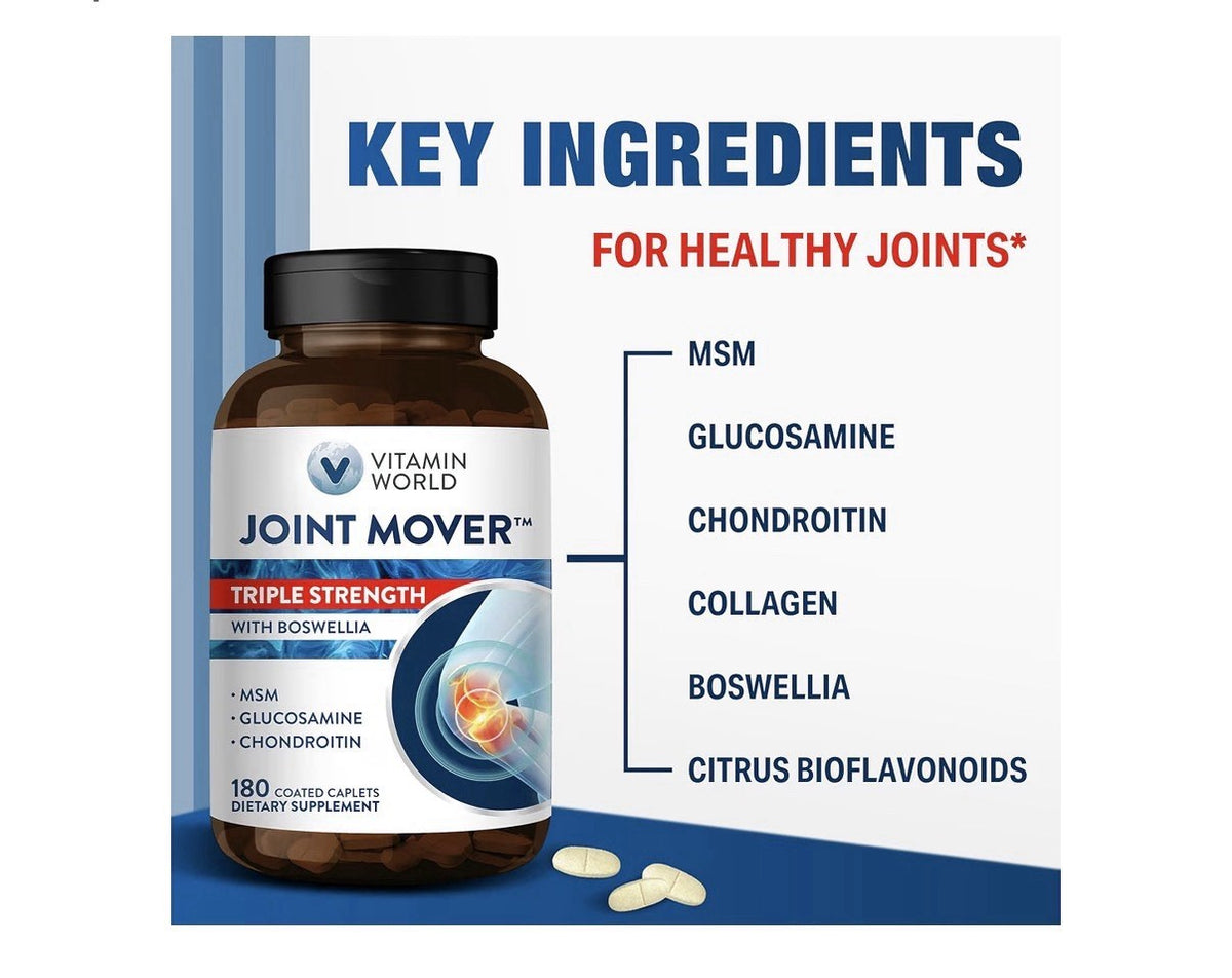 Vitamin World Joint Mover Triple Strength Joint Comfort Flexibility 180 Caplets