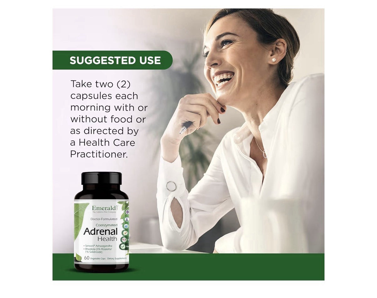 EMERALD LABS Adrenal Health Stress Relief Energy Support Restorative Sleep 60cap