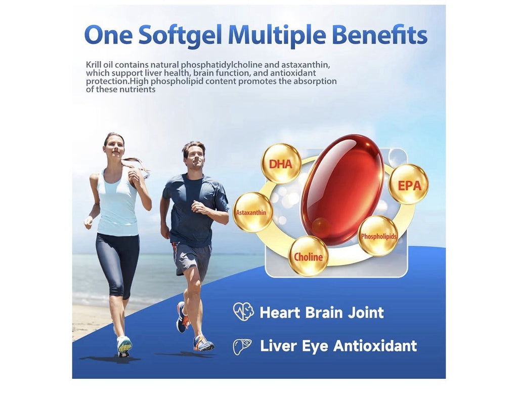 NYO3 Krill Oil Omega 3 Supplement 1000mg EPA DHA Pure Antarctic Krill 30 Softgel