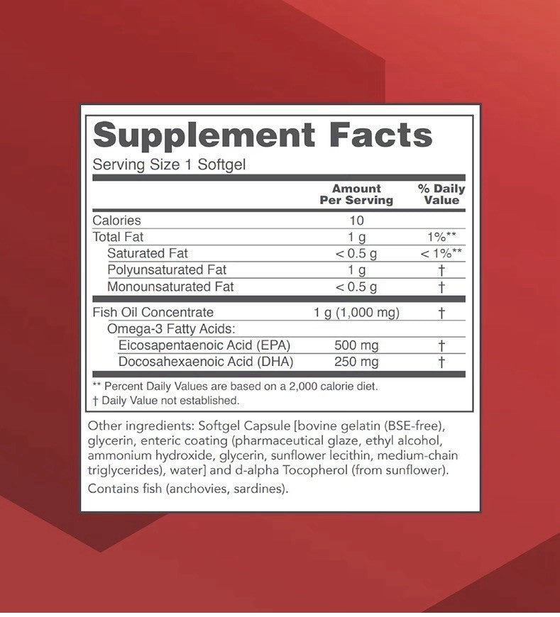 PROTOCOL FOR LIFE BALANCE Ultra Omega-3 Fish Oil Cardiovascular Support 180Sgel