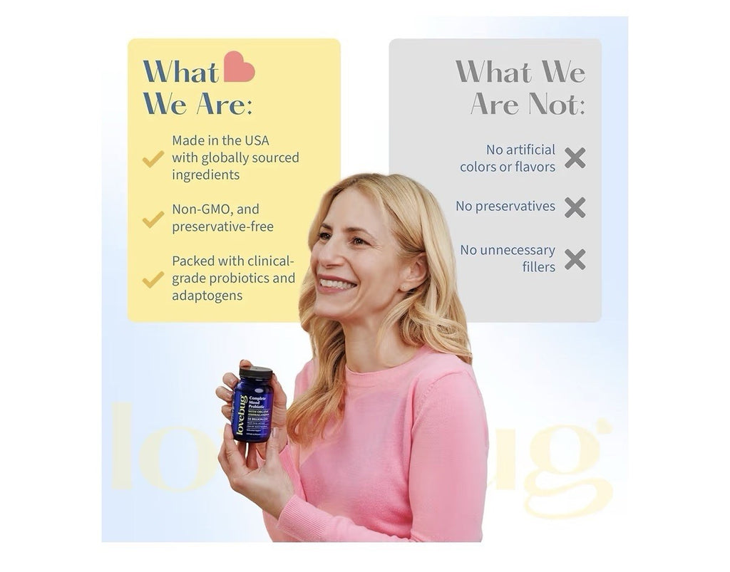 LoveBug Complete Mood Probiotics for Women 50 Billion CFU Mood Digestive 30 Caps