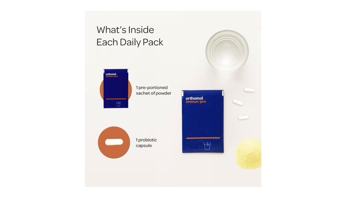 Orthomol Immun Pro Immune Support Gut Health Probiotics Prebiotics 30 Daily Serv