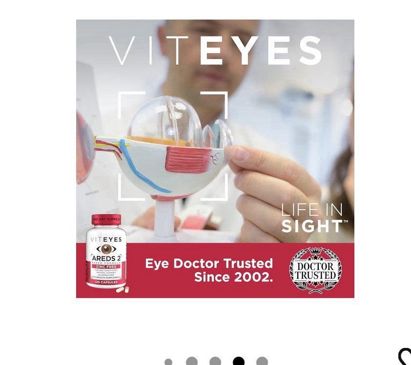 Viteyes AREDS 2 Zinc Free Macular Support Allergen Free Eye Vision Health 120cap