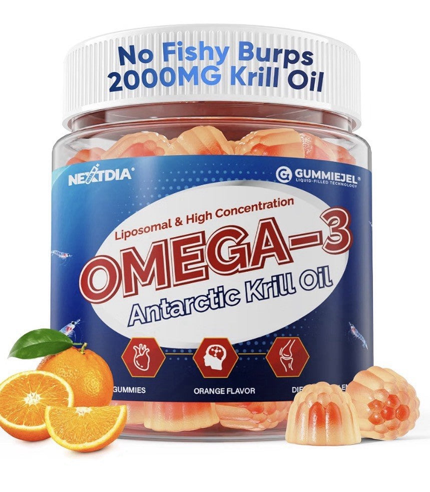 Nextdia Omega 3 Antarctic Krill Oil Gummies Fish Oil 60 Gummies