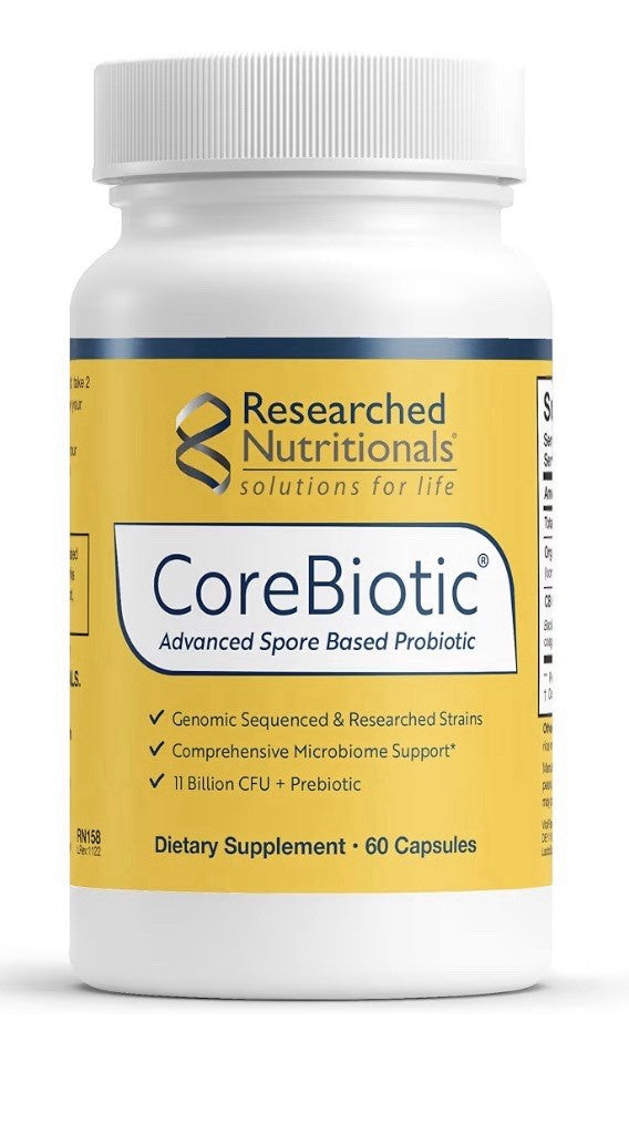 Researched Nutritionals CoreBiotic Advanced Spore Based Probiotic Prebiotic 60ca