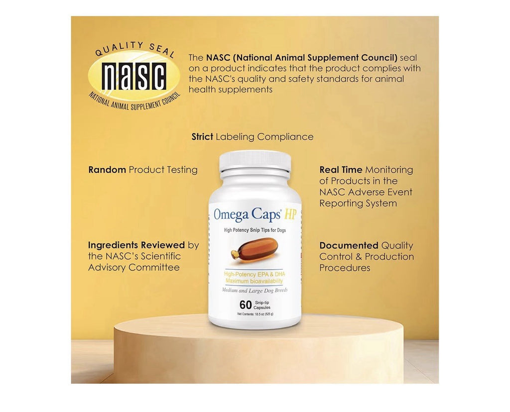 Omega Caps HP Snip Tips for Cats and Small Dogs Breeds High Potency 60 Capsules
