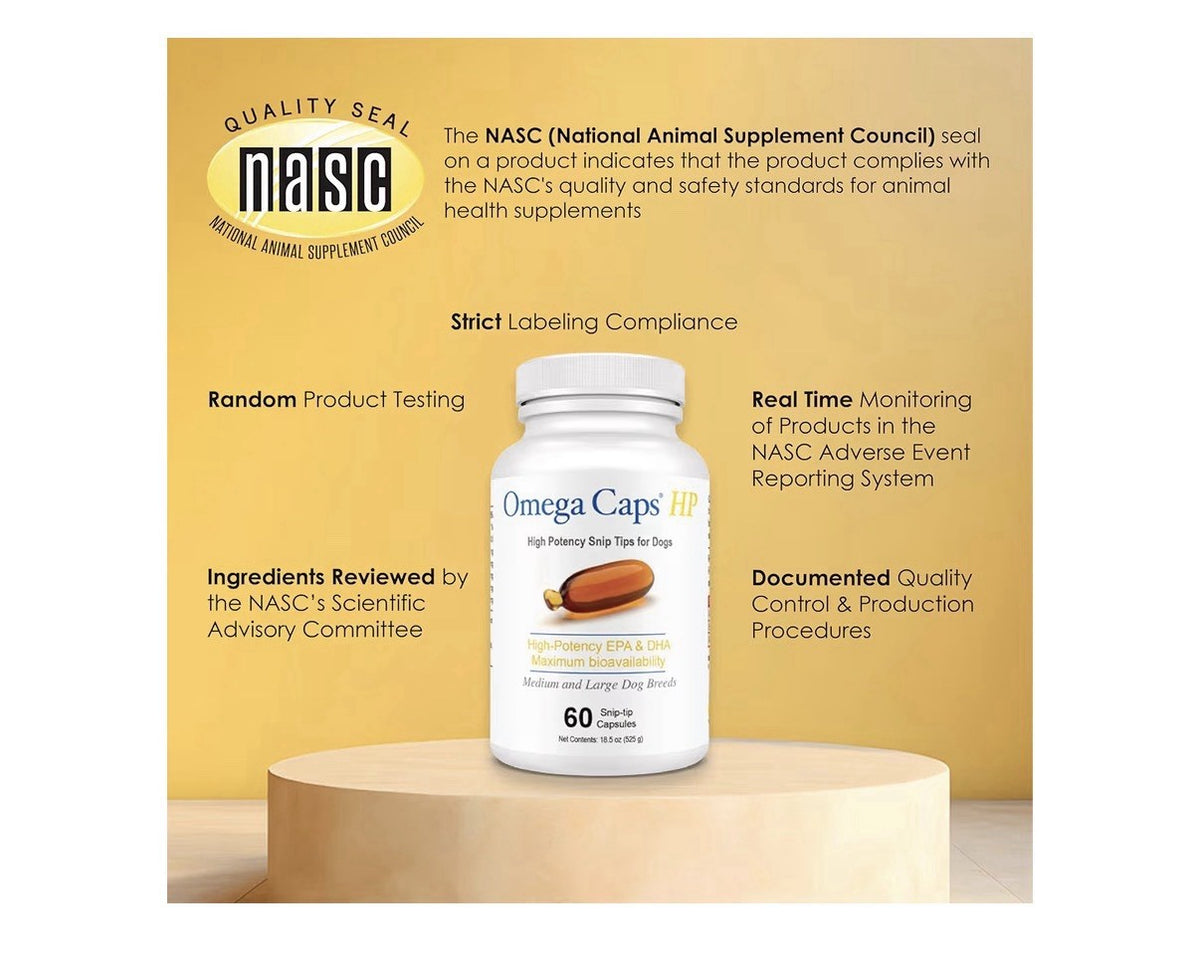 Omega Caps HP Snip Tips for Cats and Small Dogs Breeds High Potency 60 Capsules