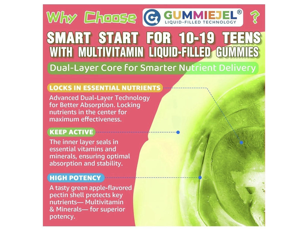 Nextdia Tween & Teen Multivitamin All In One Gummies 10-19 Ages 60 Gummies