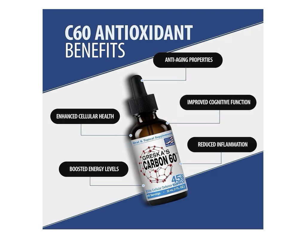 Greska's Carbon 60 in Organic Sunflower Oil Health Energy Vitality 45 Day Supply