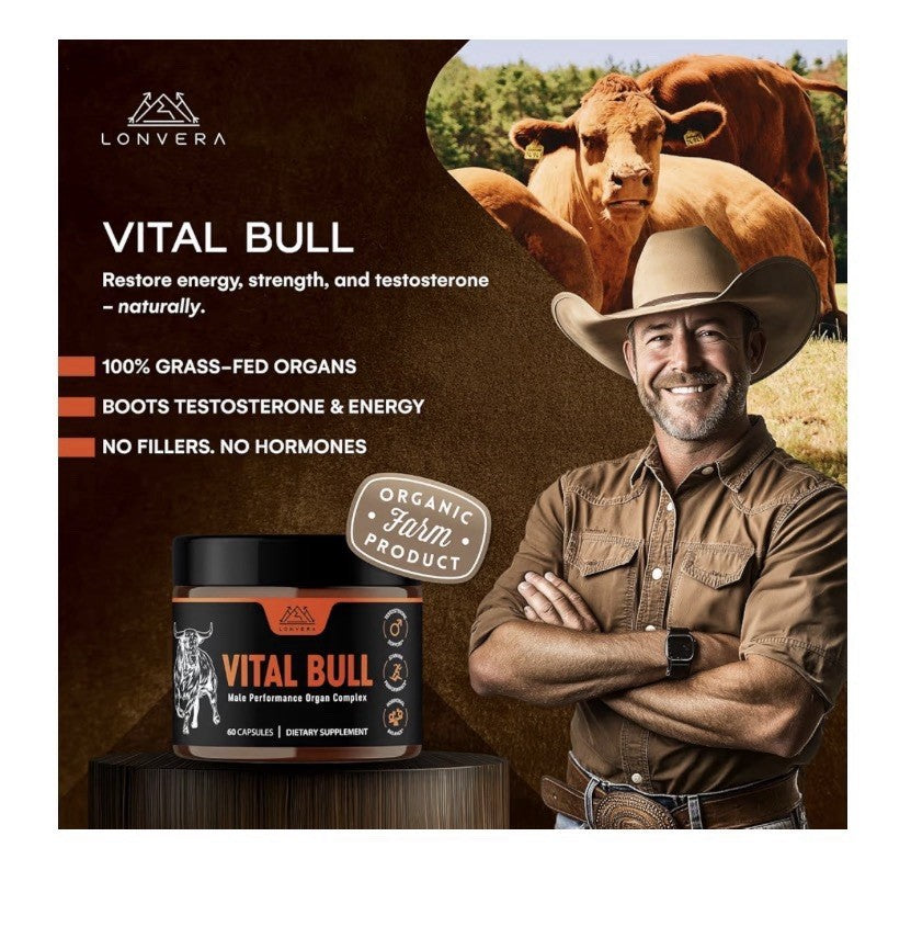 2 Pack Lonvera Vital Bull Male Performance Beef Organ Grass Fed For Men