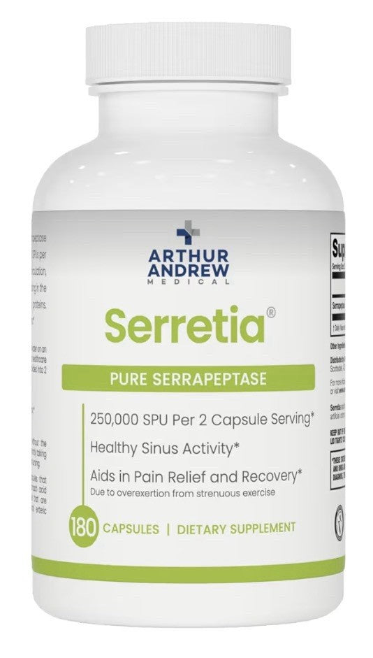 Arthur Andrew Medical Serretia Serrapeptase Pure Formula Sinus Support 180 Caps