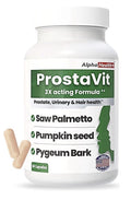 AlphaHealth+ Prostavit Prostate Support Urinary Bladder Hair Health 60 Capsules