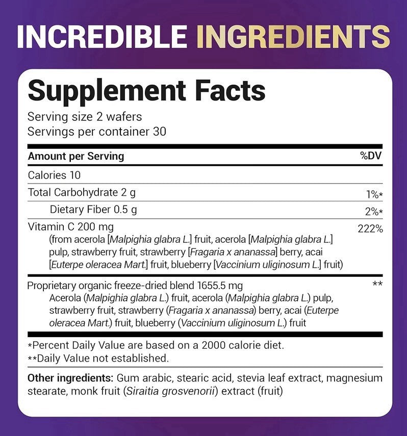 Dr. Berg Chewable Vitamin C Complex Made with Organic Non GMO Berries 60chewable