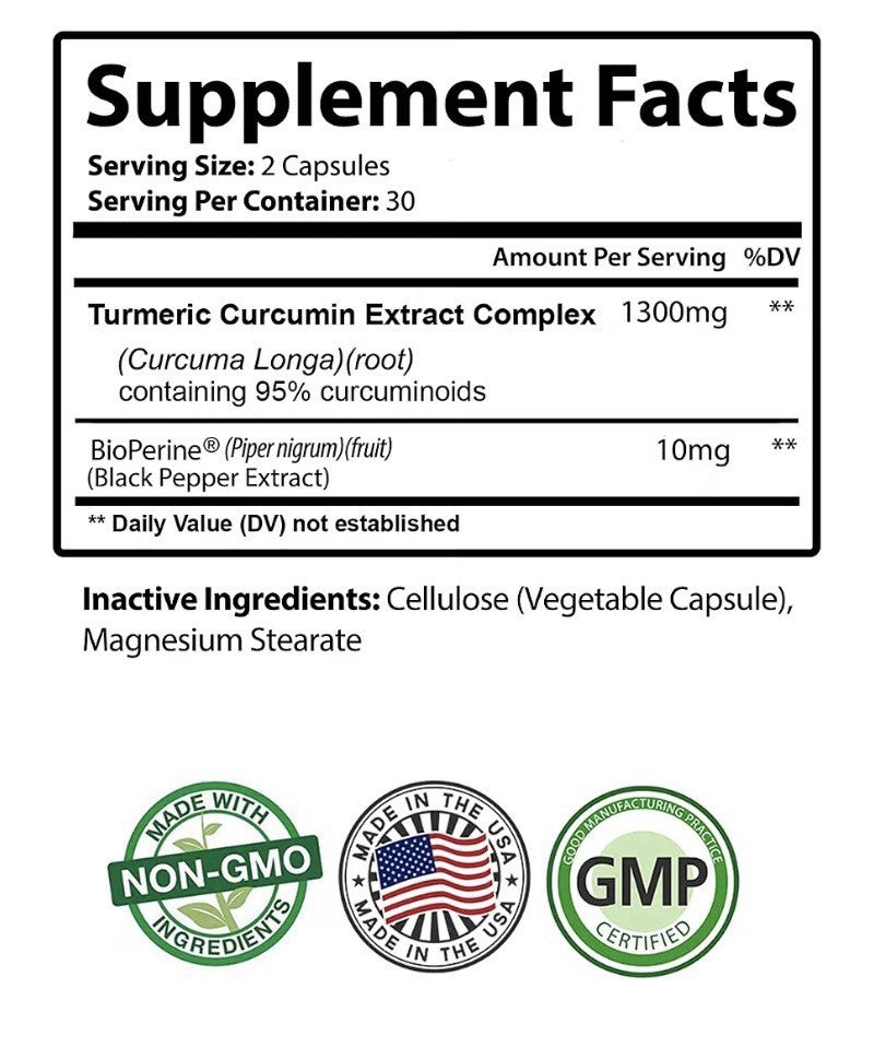 PureNature Turmeric Curcumin Complex with BioPerine Dietary Supplement 60capsule